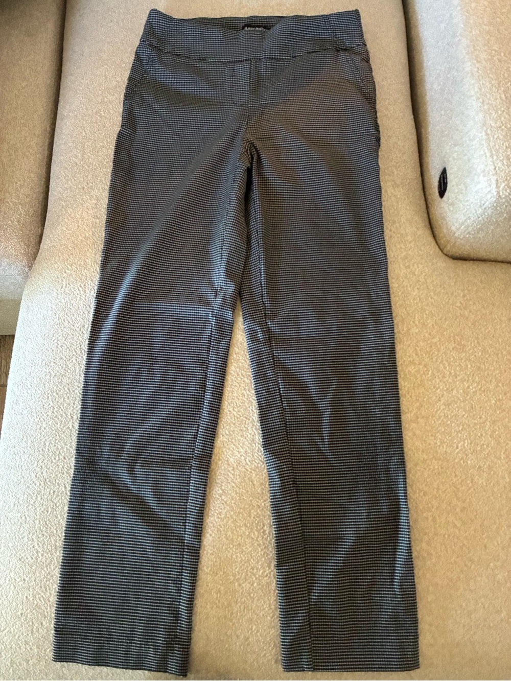 Hilary Radley Black and White Straight-Leg Pull-On Pants